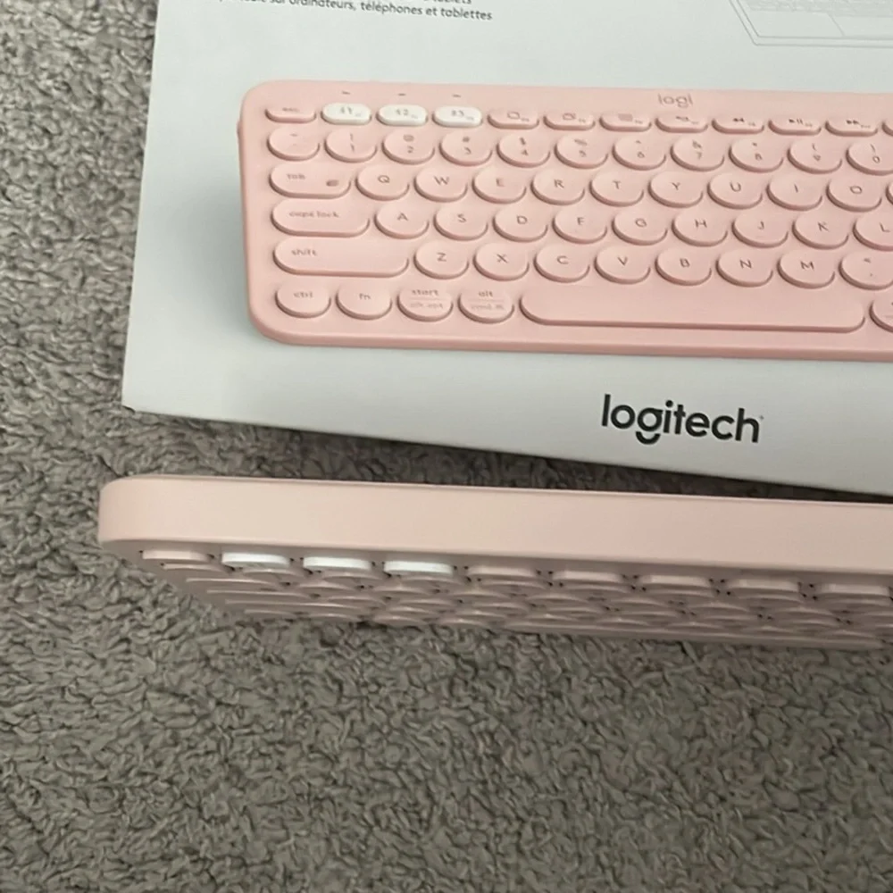 Light pink wireless keyboard